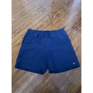 Vintage Nike Mens Mesh Lined Training Shorts Blue Size XL Sports Swim Silver Tag
